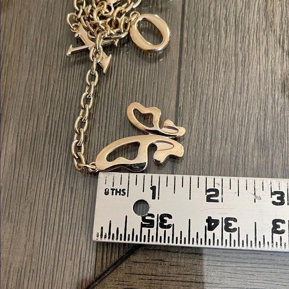 FOXER Gold-tone Fox Letter & Butterfly Keychain Bag Charm